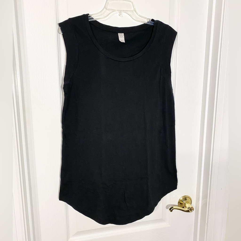 New Alternative Apparel The Luxe Crew Neck Cotton Knit Sleeveless Tee Black Xl